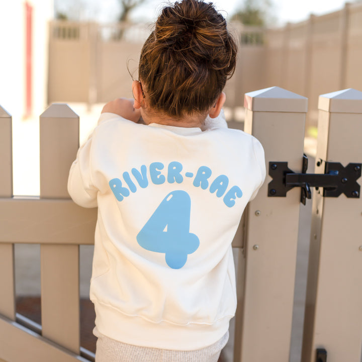 New Birthday Name Sweatshirt - Bubble print