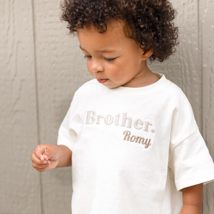 Sibling Name Premium Tshirt - Embroidered