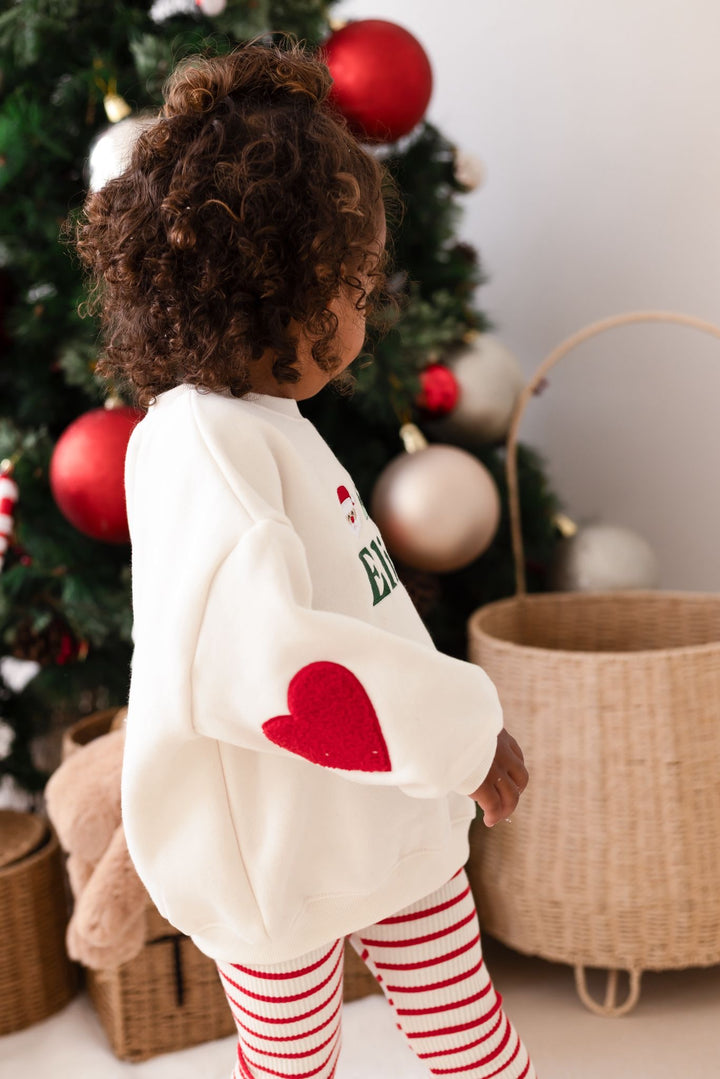 Fleece Vanilla Heart TRIO design Sweatshirt - Embroidered