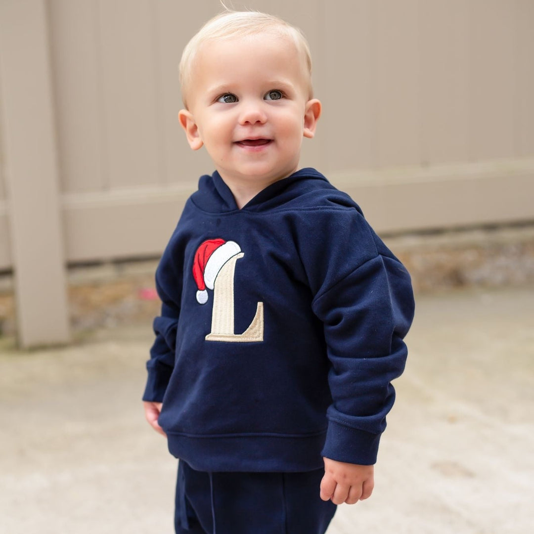 Santa Initial Hoodie - Embroidered