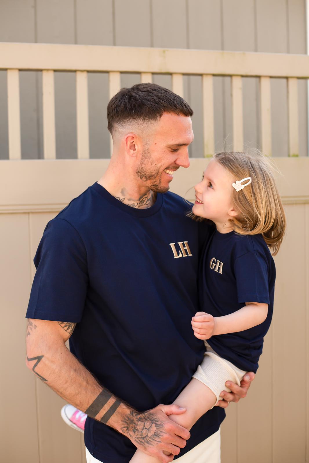 Child initial T-shirt - embroidered