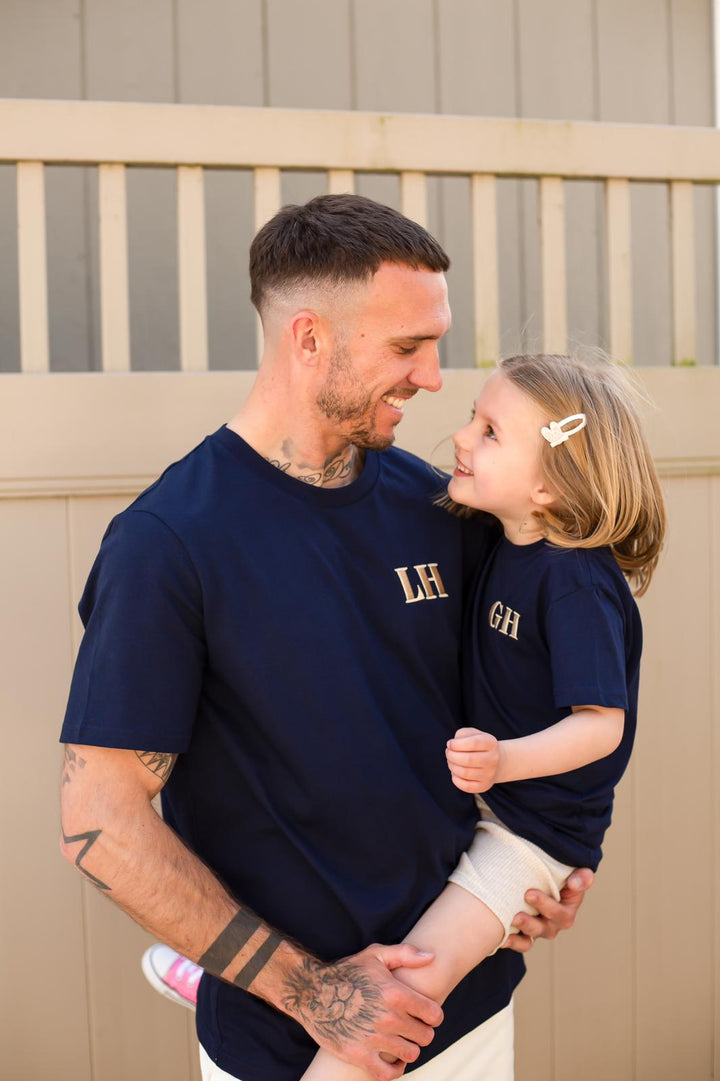 Child initial T-shirt - embroidered