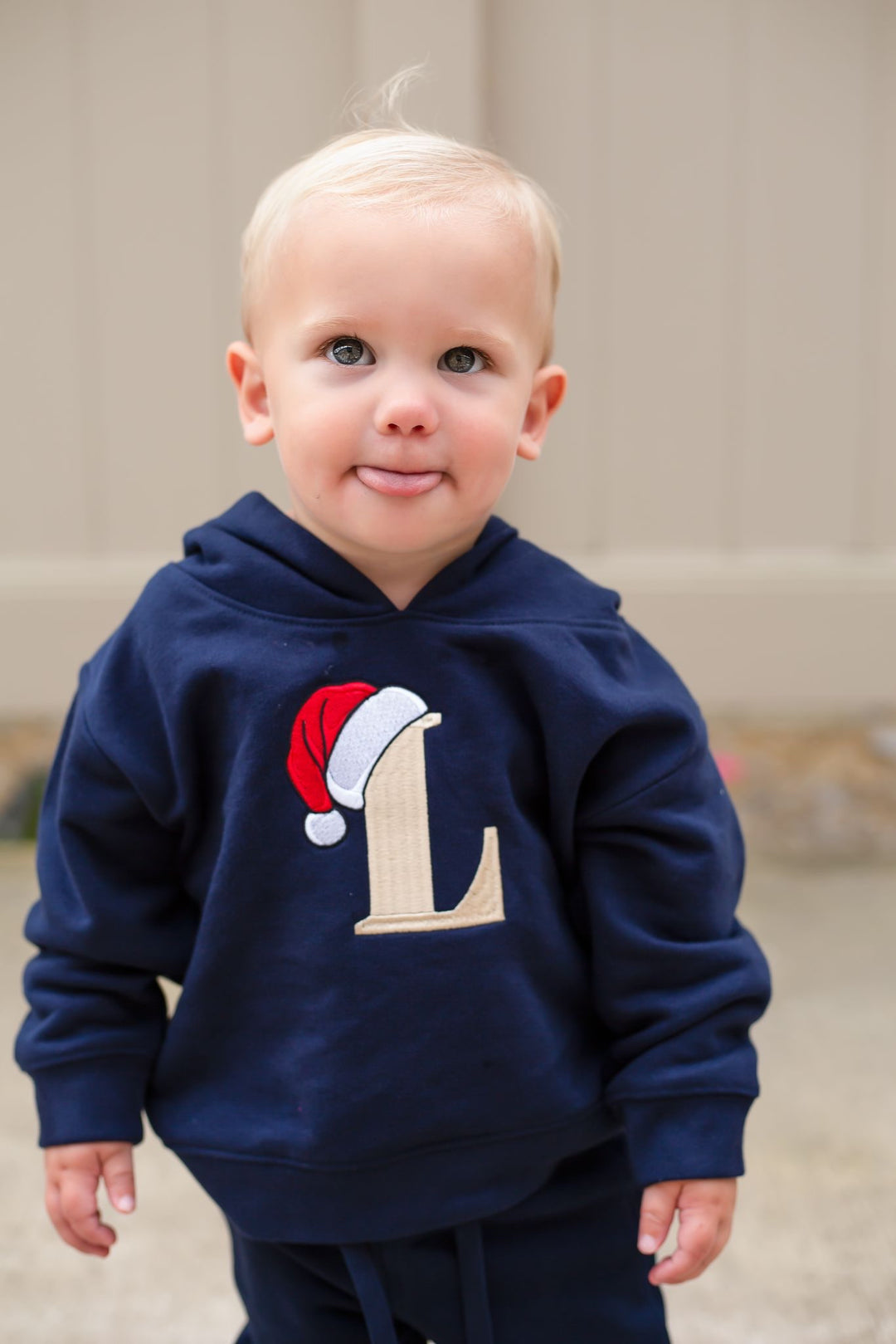 Santa Initial Hoodie - Embroidered