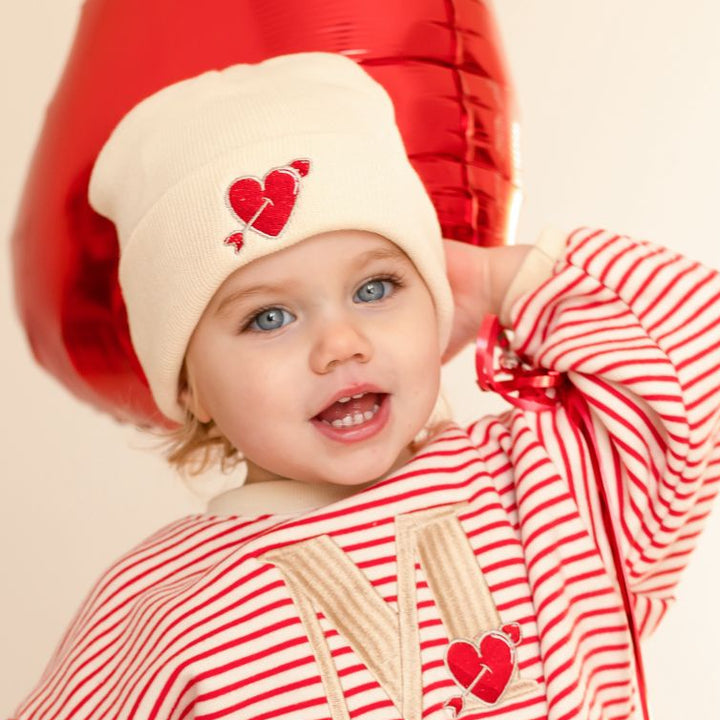Child Heart Beanie - embroidered