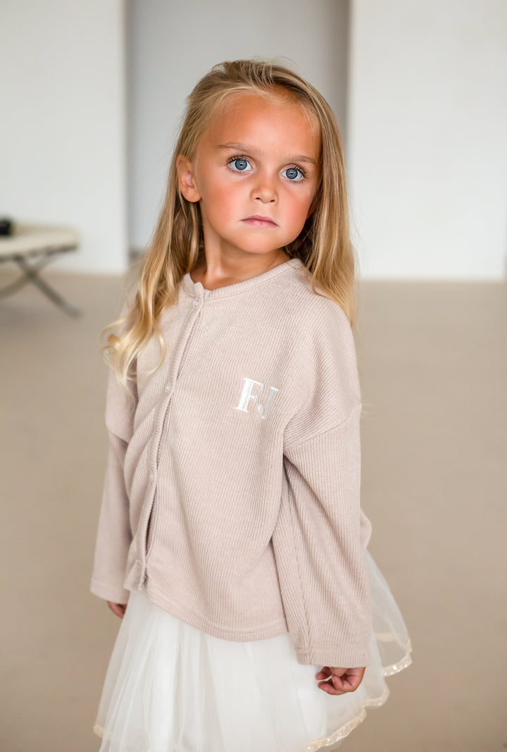 Beige Soft Autumn Cardigan - Embroidered