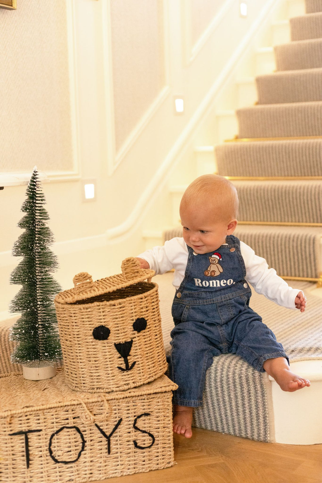 Christmas Bear Denim Dungarees