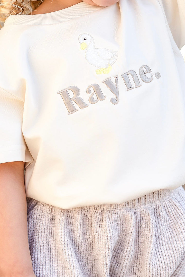 Goose Vanilla Name Tshirt - Embroidered