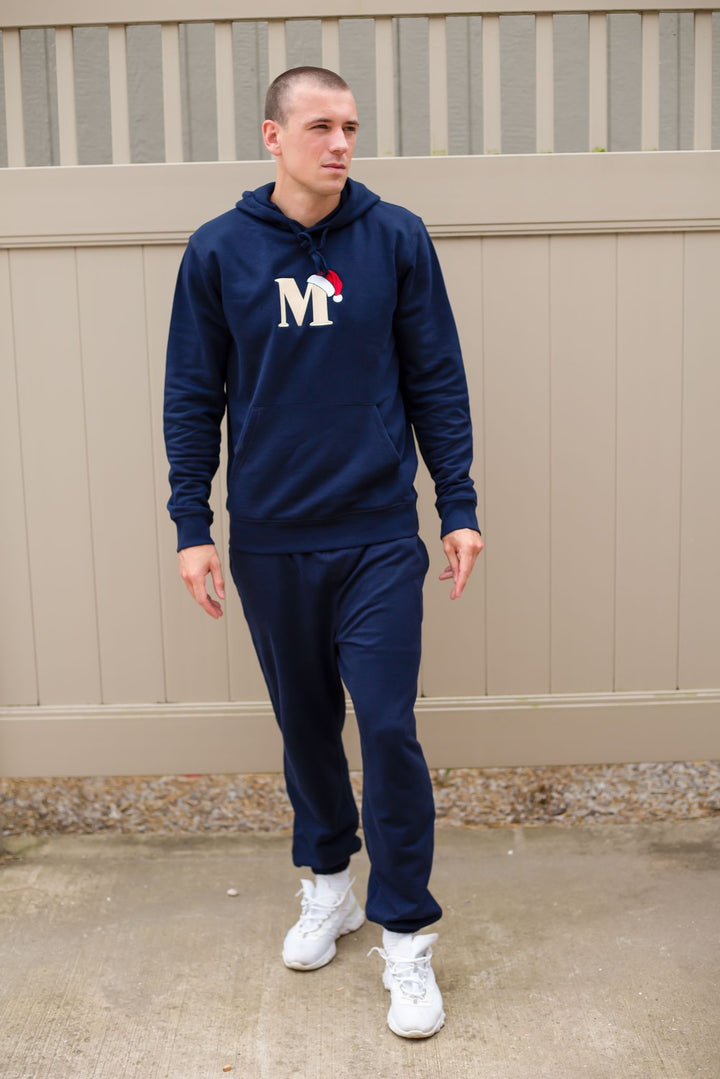 Unisex Initial Santa Hat Hoodie