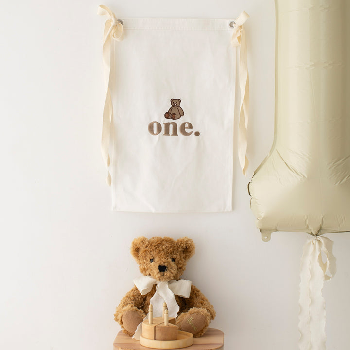 Bear Birthday Banner - Embroidered