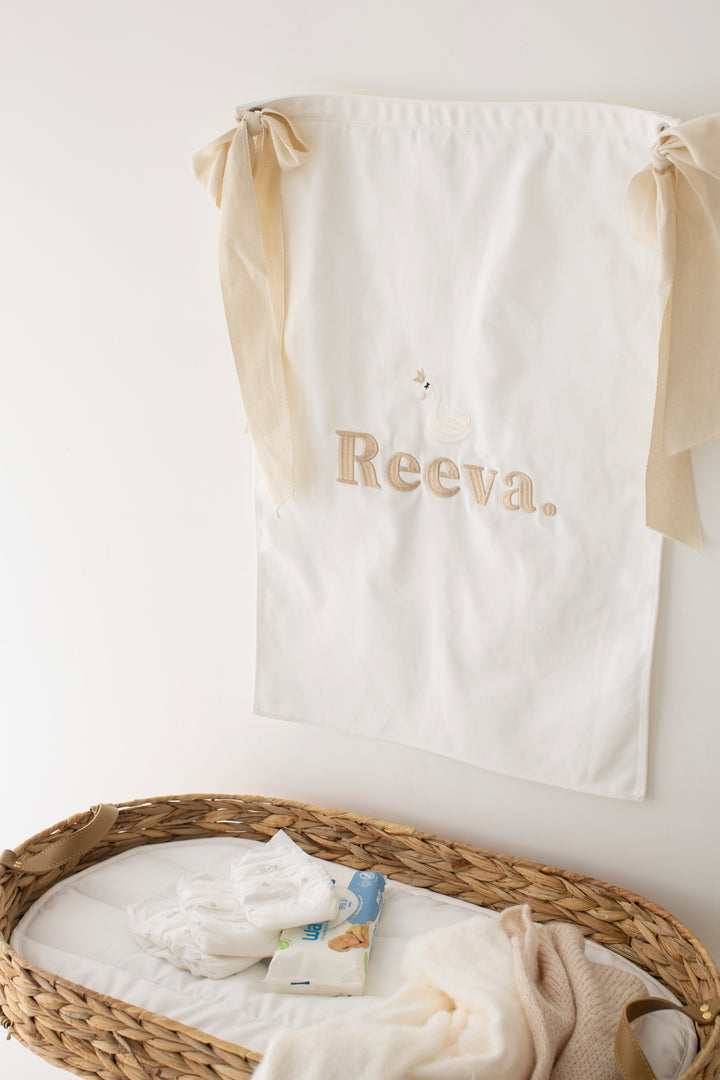 Swan Name Wall Banner - Embroidered