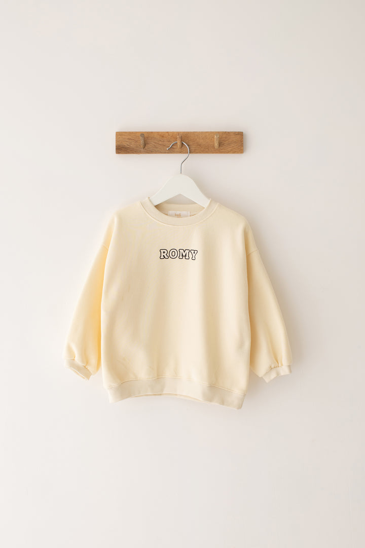 Kids Bucket List Vanilla Oversized Fleece Sweatshirt - Print Design