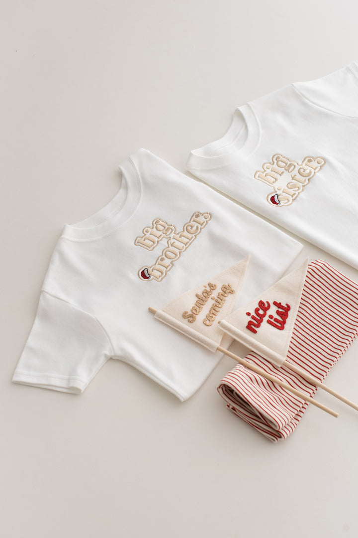 Christmas Inspired Sibling Tshirt Classic - Embroidered