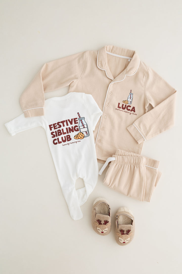 Festive Sibling personalised Romper (Print)