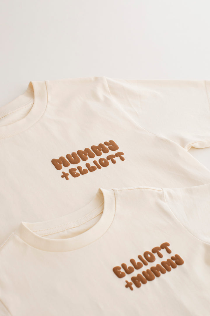 New Style Vanilla Personalise Team Tshirt - Bubble Print