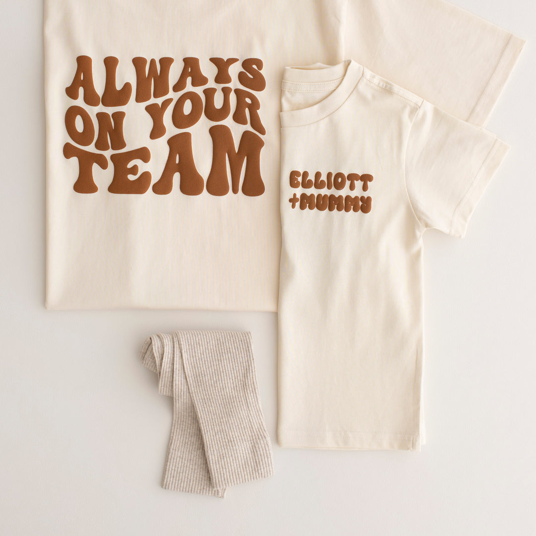 New Style Vanilla Personalise Team Tshirt - Bubble Print