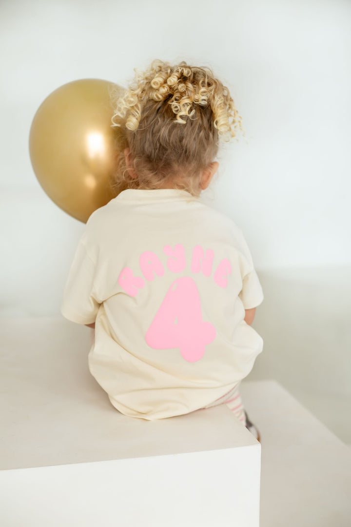 New Birthday Name Tshirt - Bubble Print