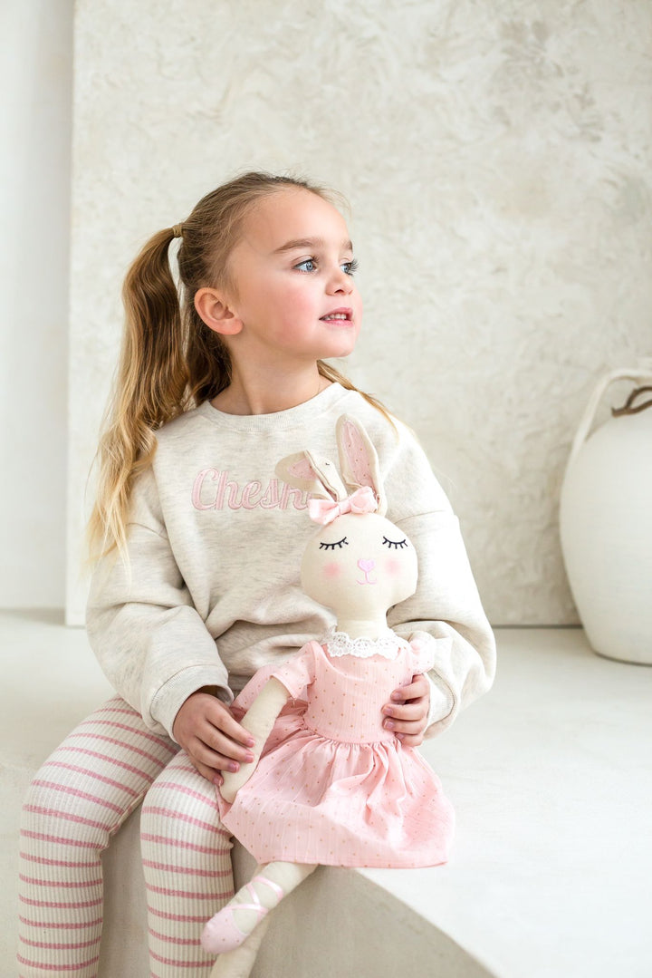 Oatmilk Oversized Sweatshirt - Italic Embroidery