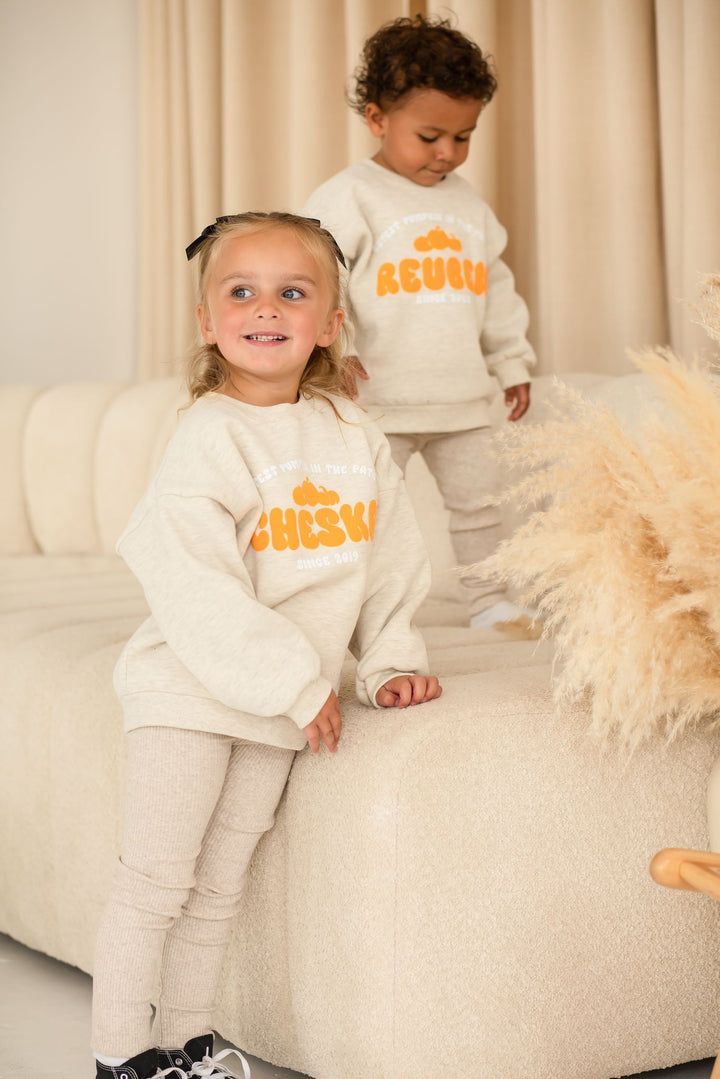 Pumpkin Oatmilk Oversized Sweatshirt - bubble print
