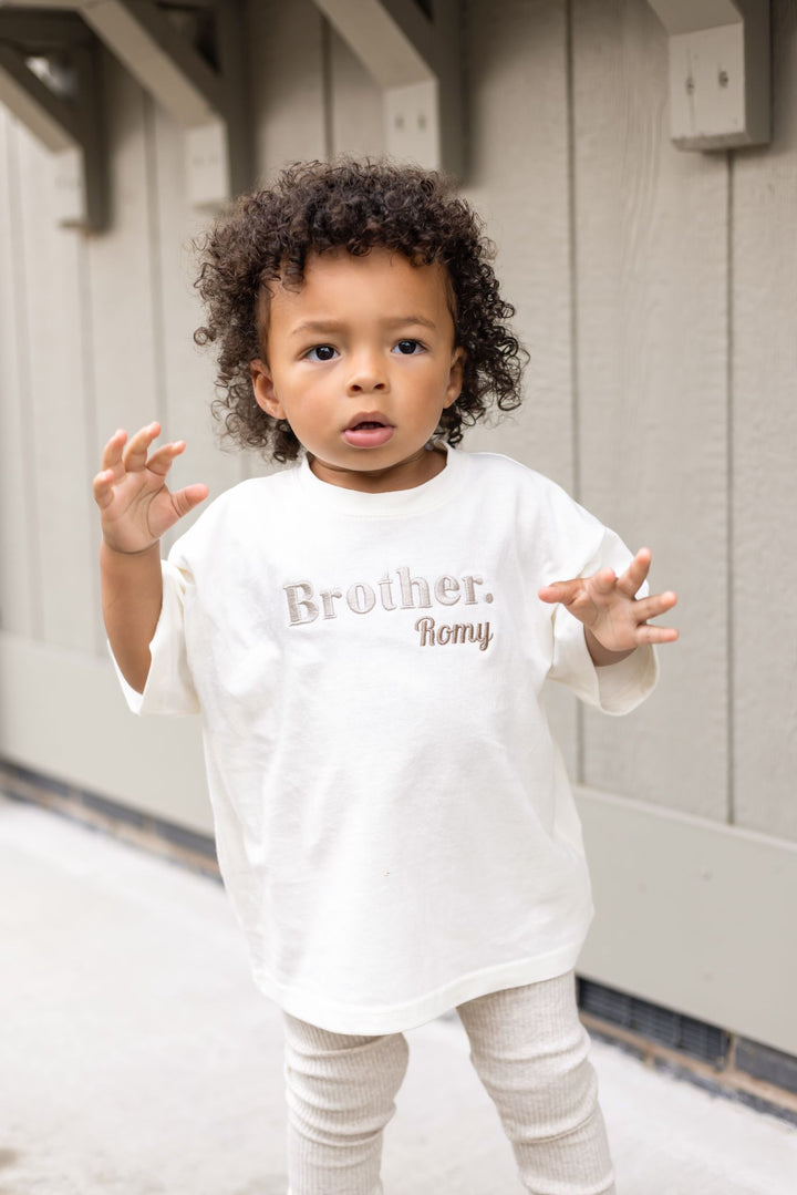 Sibling Name Premium Tshirt - Embroidered