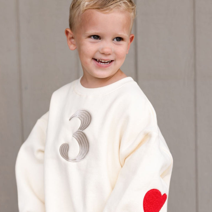 Vanilla Birthday Heart Sweatshirt - Embroidered