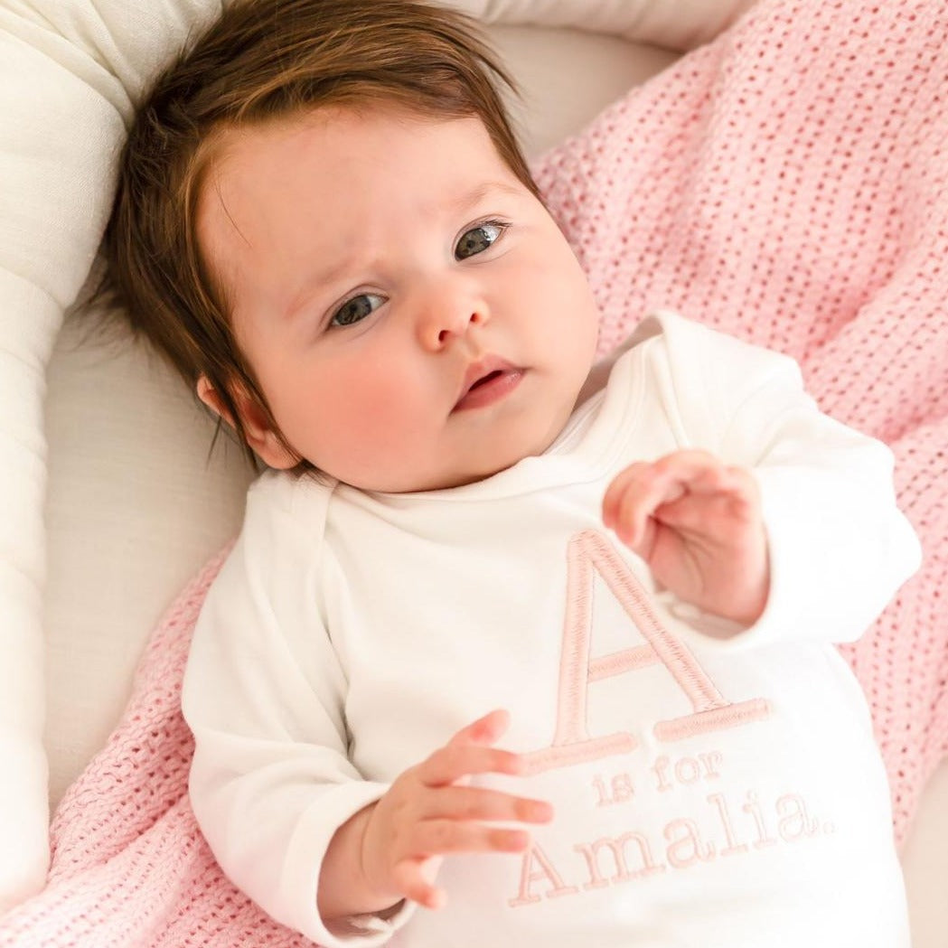 Is for name classic Rompersuit - Embroidered