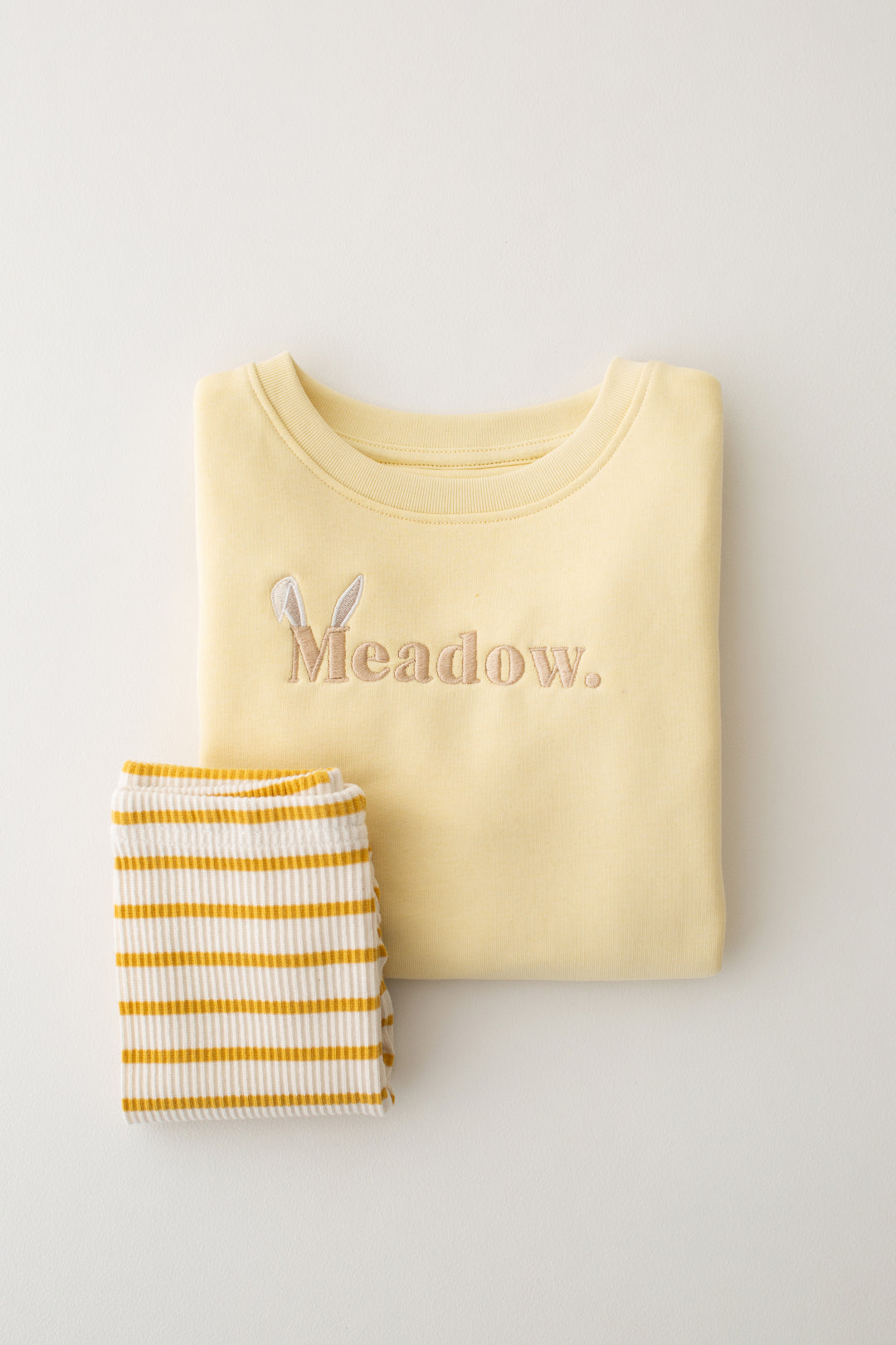 Yellow striped Ribbed Leggings