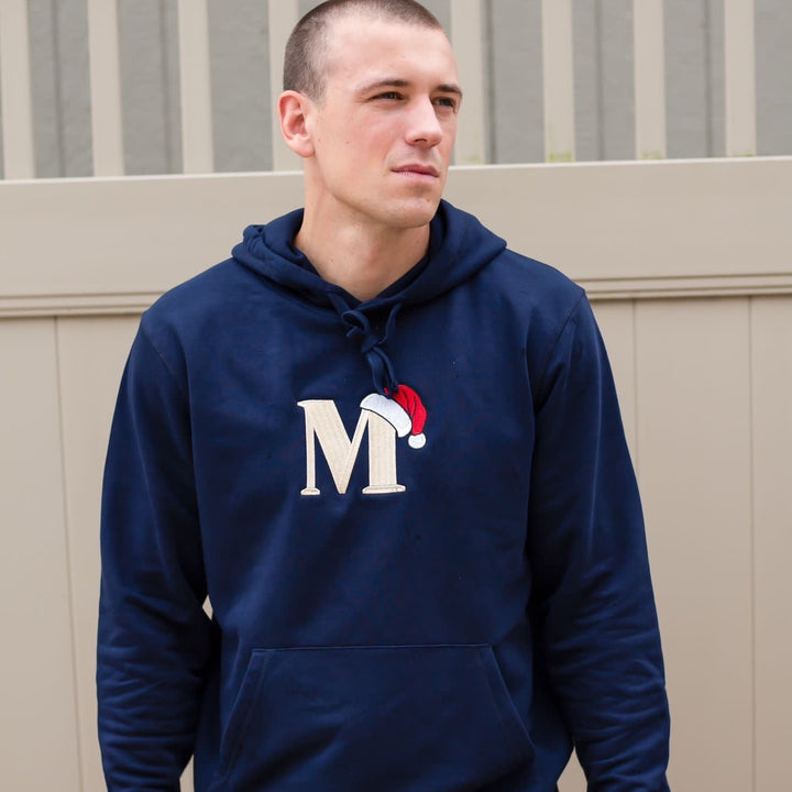 Unisex Initial Santa Hat Hoodie