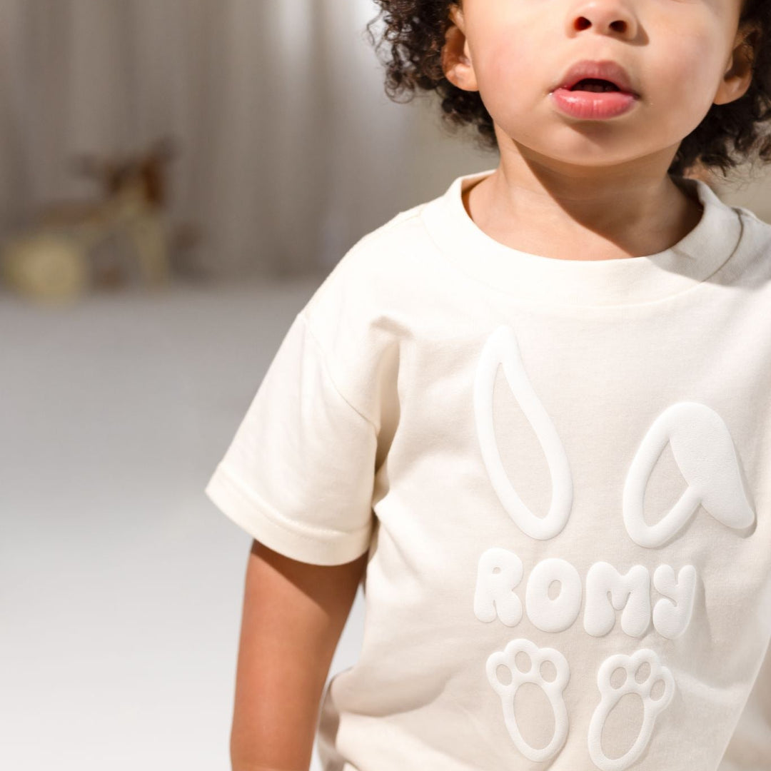 Bunny Name Tshirt - Bubble Print