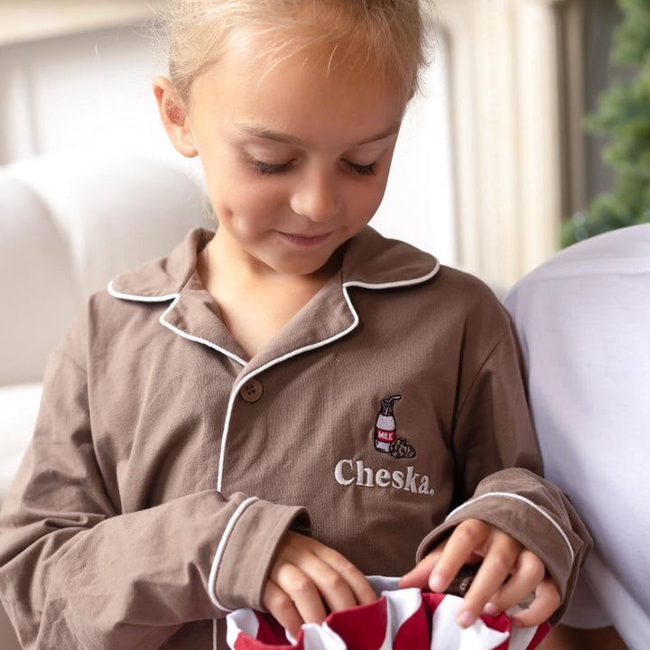 Children's Family Cappuccino Set - Cookies Embroidery