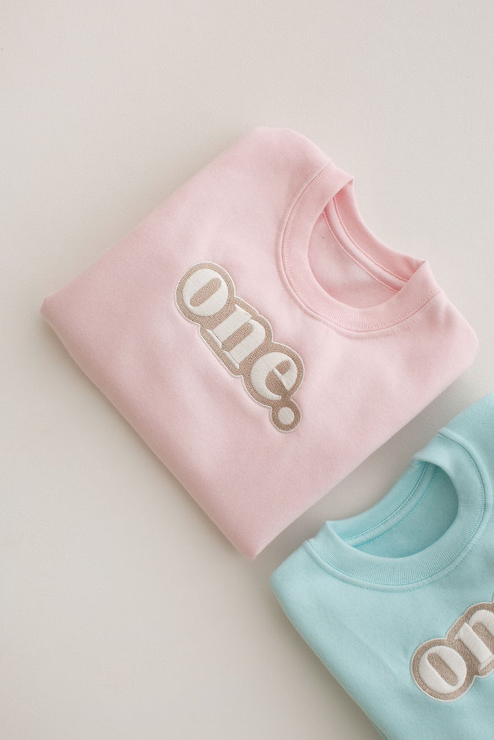 Pastel Bubble Birthday Age Sweatshirt - Embroidery