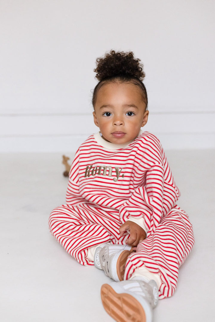 FLEECE Oversized Name Stripe Tracksuit - Embroidered