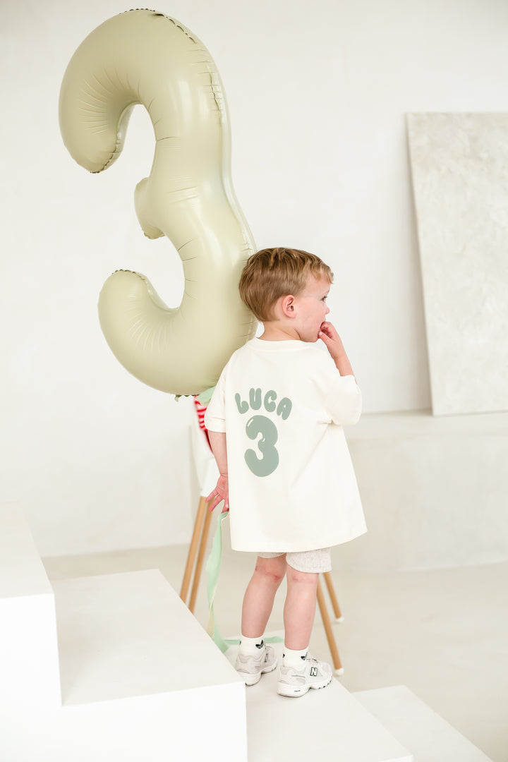 New Birthday Name Tshirt - Bubble Print