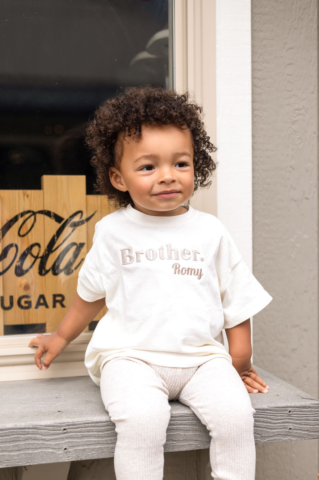 Sibling Name Premium Tshirt - Embroidered