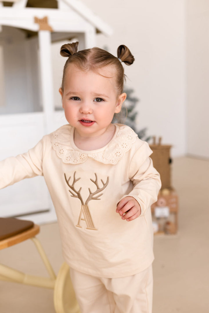 Frill Antler Initial Classic Lounge Set - Embroidered