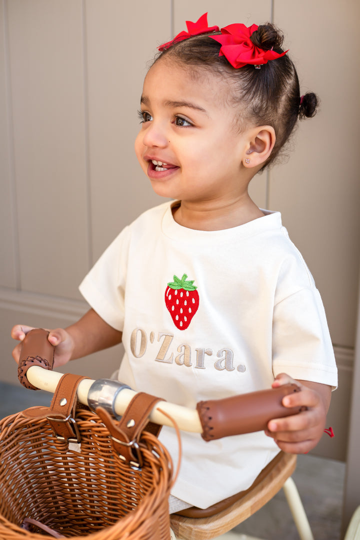 Strawberry Vanilla Name Tshirt - Embroidered