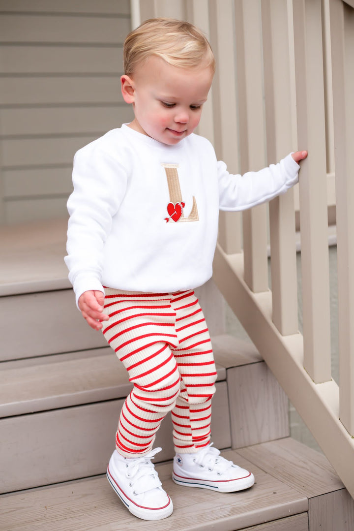 Large Initial Heart Sweatshirt - Embroidered