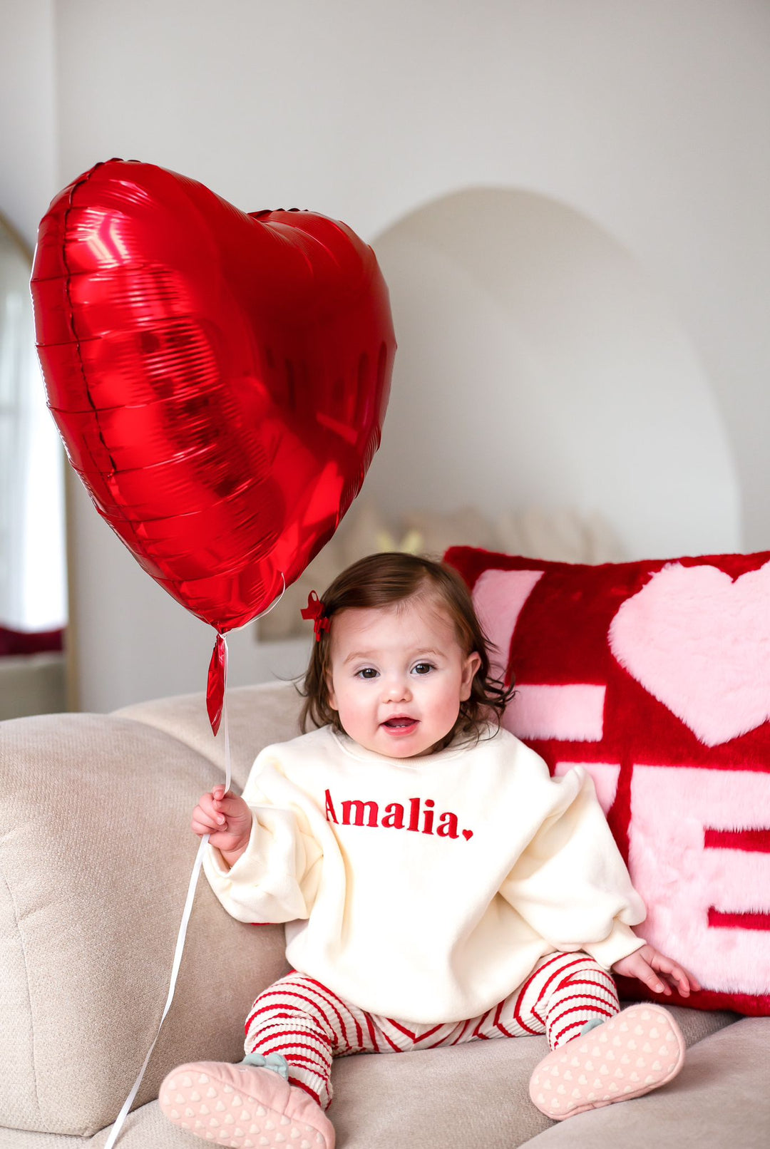 Fleece Vanilla Heart Sweatshirt - Embroidered (name)