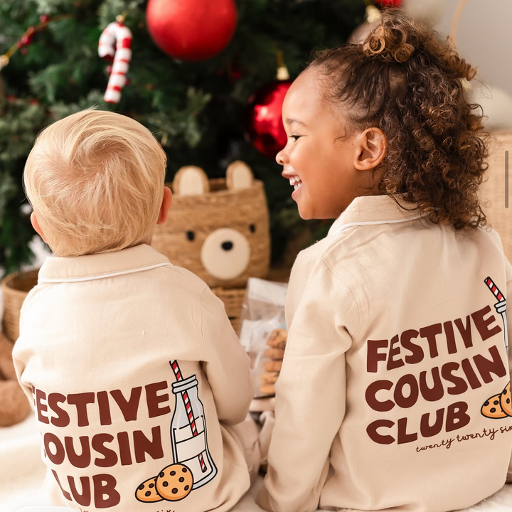 Festive Cousin Club Button up Set - Personalised (Print)