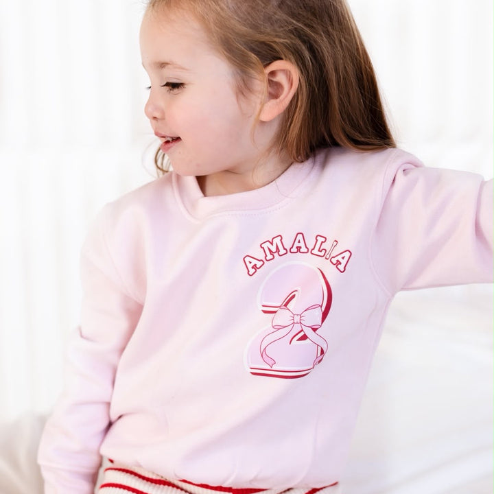 Bow Pink Birthday Sweatshirt - Print