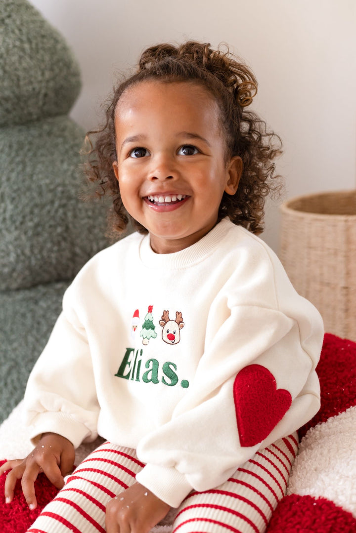 Fleece Vanilla Heart TRIO design Sweatshirt - Embroidered