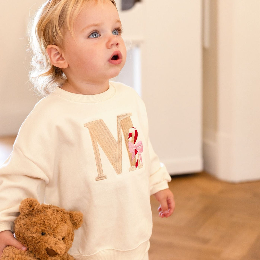 Candy Cane Initial Personalised Tracksuit - Embroidered