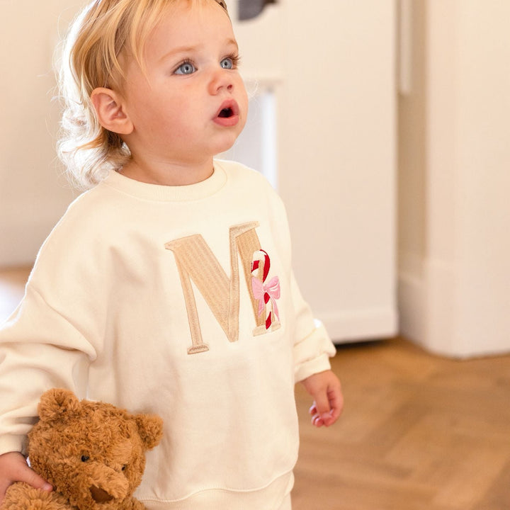 Candy Cane Initial Personalised Tracksuit - Embroidered