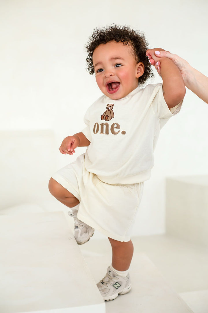 Birthday Bear Indi Elle Short Set - Signature Embroidered