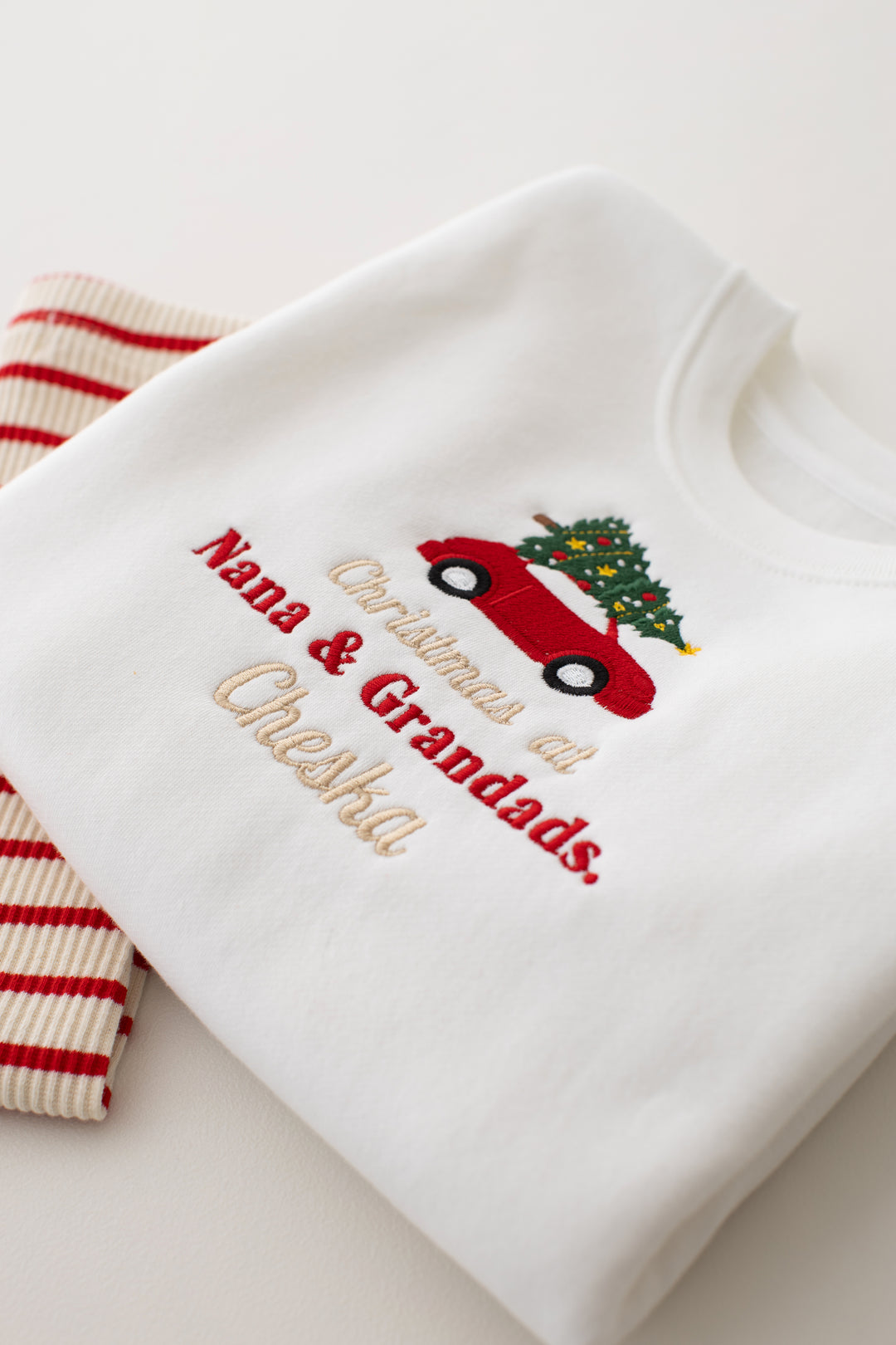 Christmas Car at Personalised Sweatshirt- Embroidered