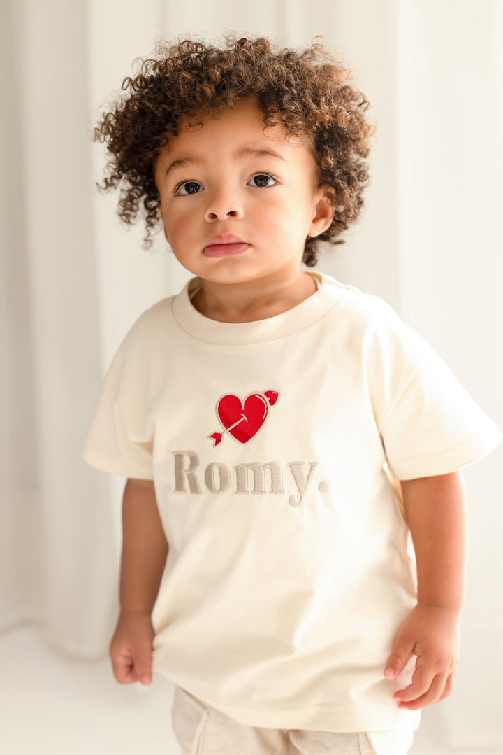 Personalised Childrens Vanilla Love Tshirt - Embroidered