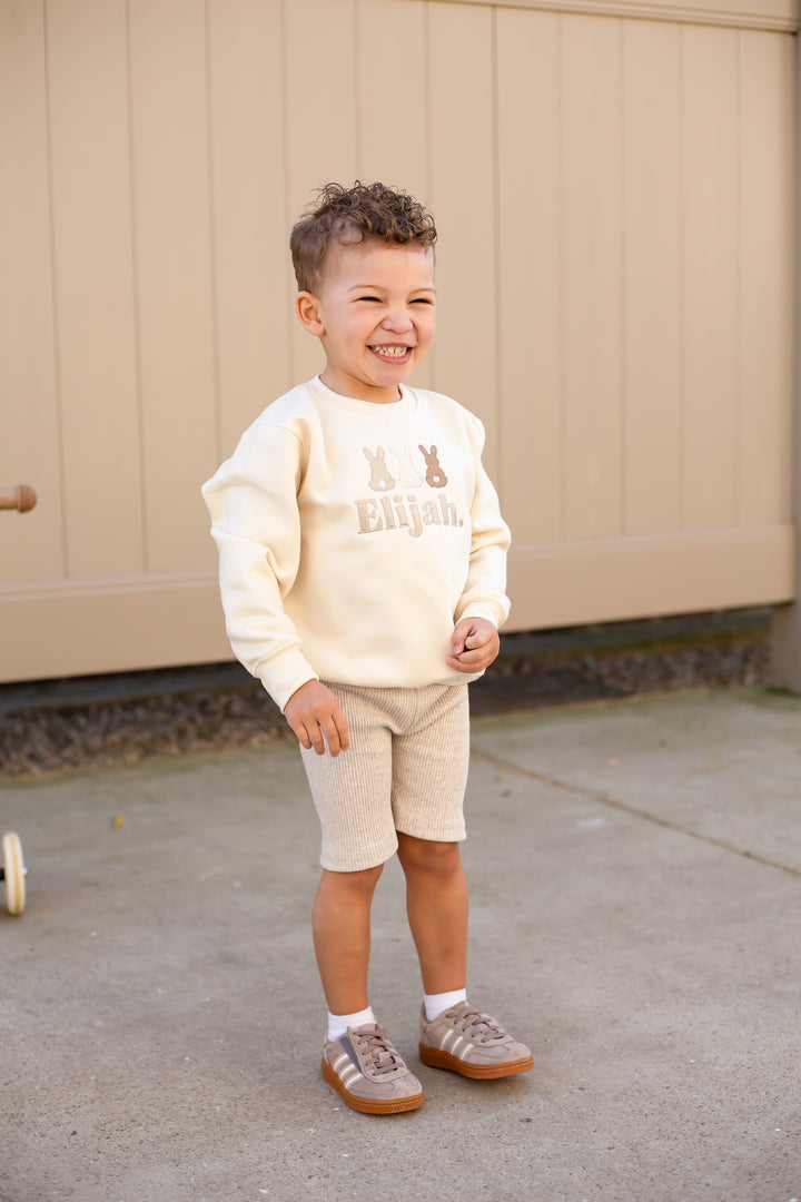 Three Bunny Name Sweatshirt - Embroidered