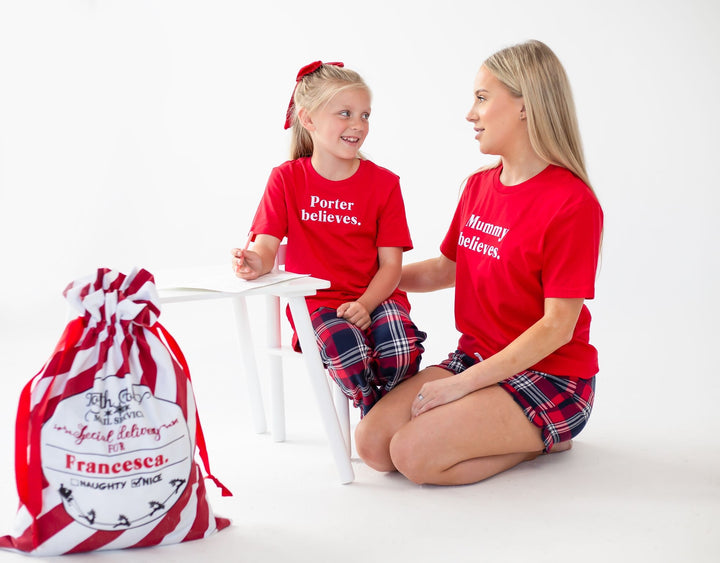Red Striped Christmas Sack - Print