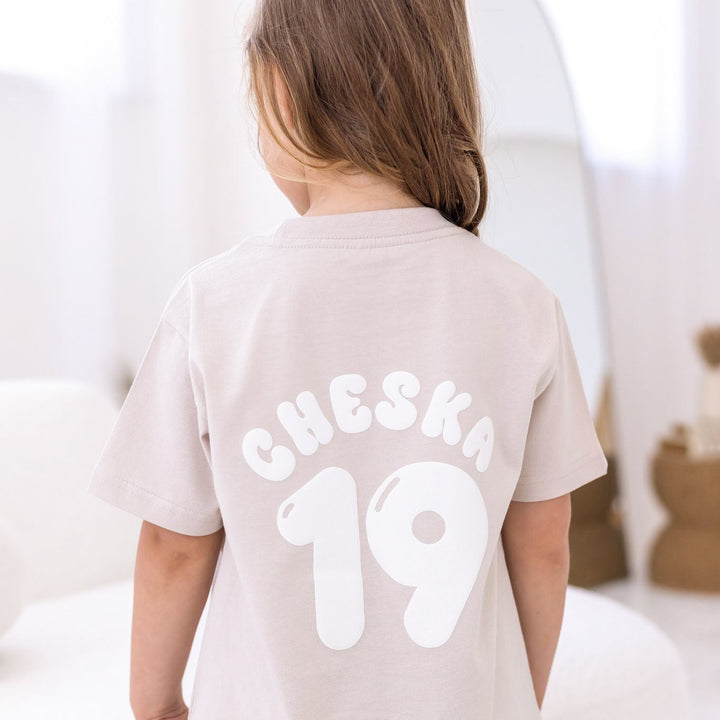 Name & Year Child Matching Tshirt - Bubble Print