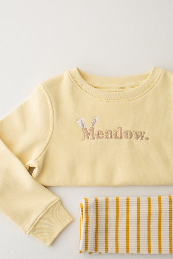 Yellow striped Ribbed Leggings