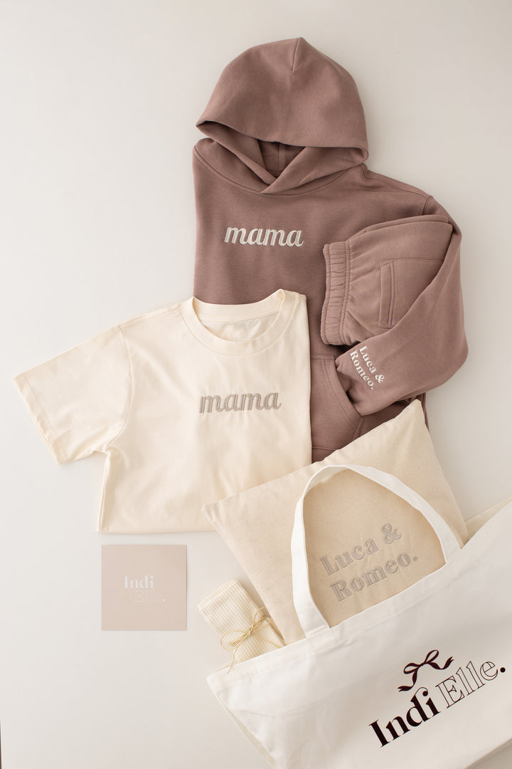 mama Vanilla Matching T-shirt - Embroidered